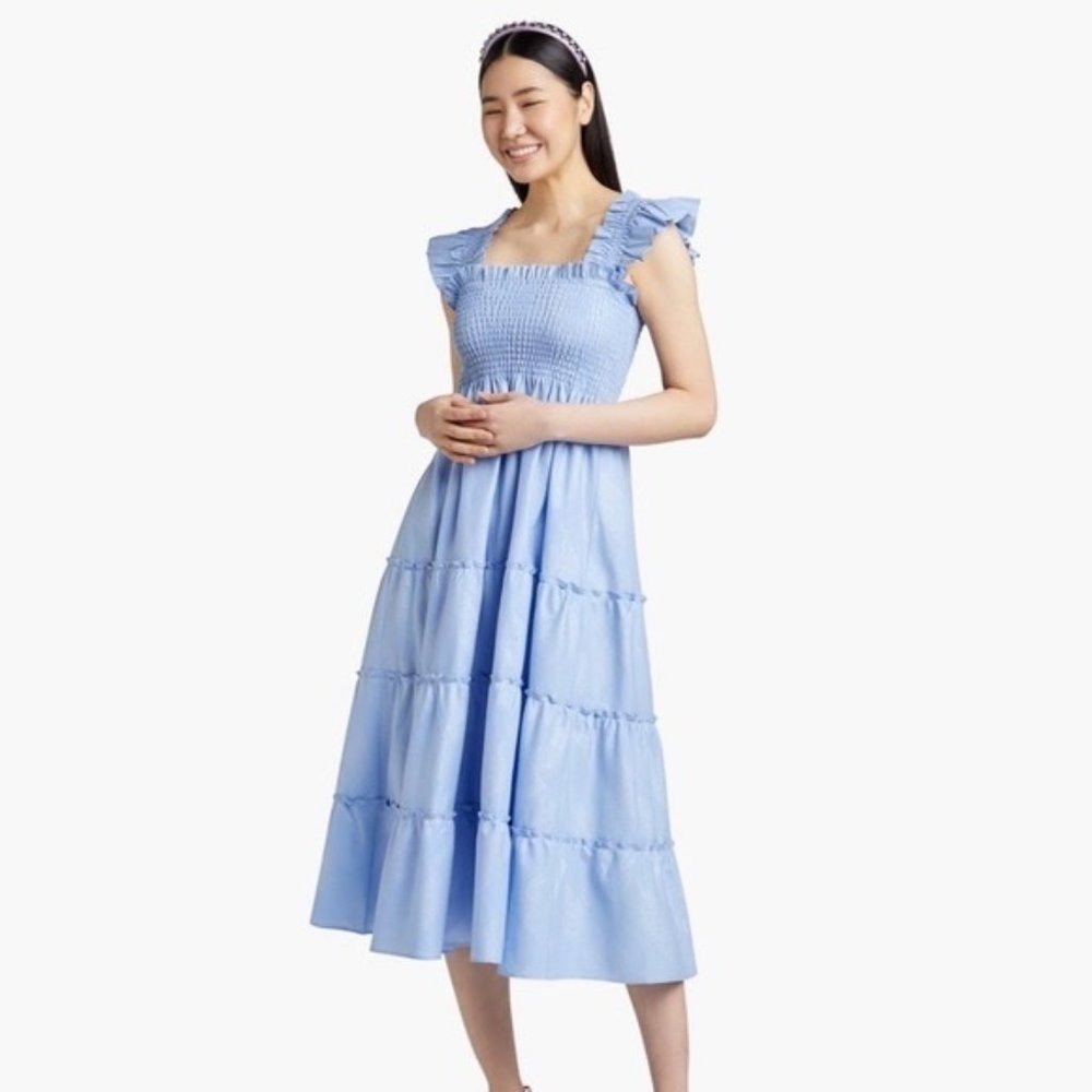SOLD OUT - The Ellie Nap Dress - Light Blue Glitter Check XS